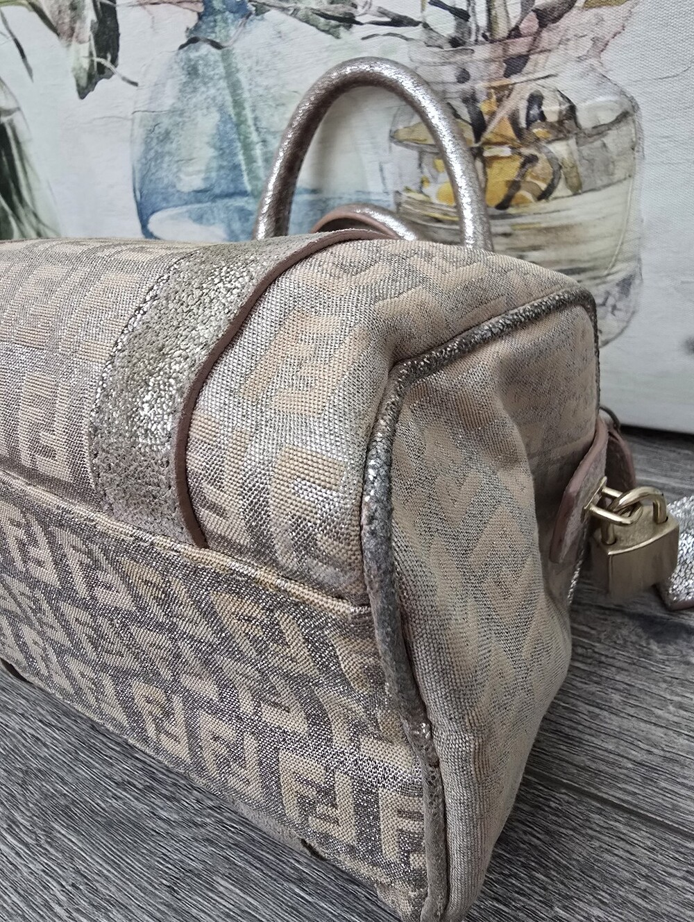 Fendi Pink & Silver FF Logo Mini Satchel Boston Bag - Picture 8 of 13